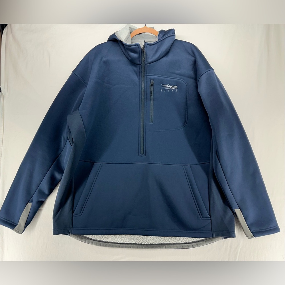 Sitka Gradient Cold Weather Hoody Mens 3XL Softshell Fleece Lined‎ Blue Jacket